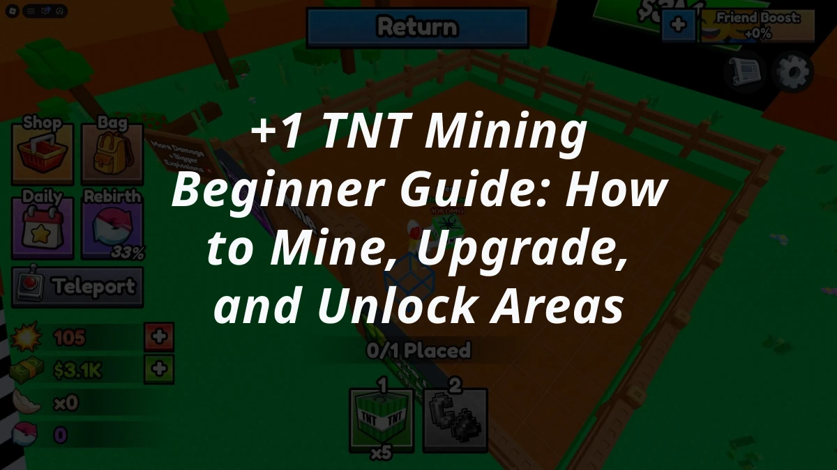 +1 TNT Mining Beginner Guide: How to Mine, Upgrade, and Unlock Areas