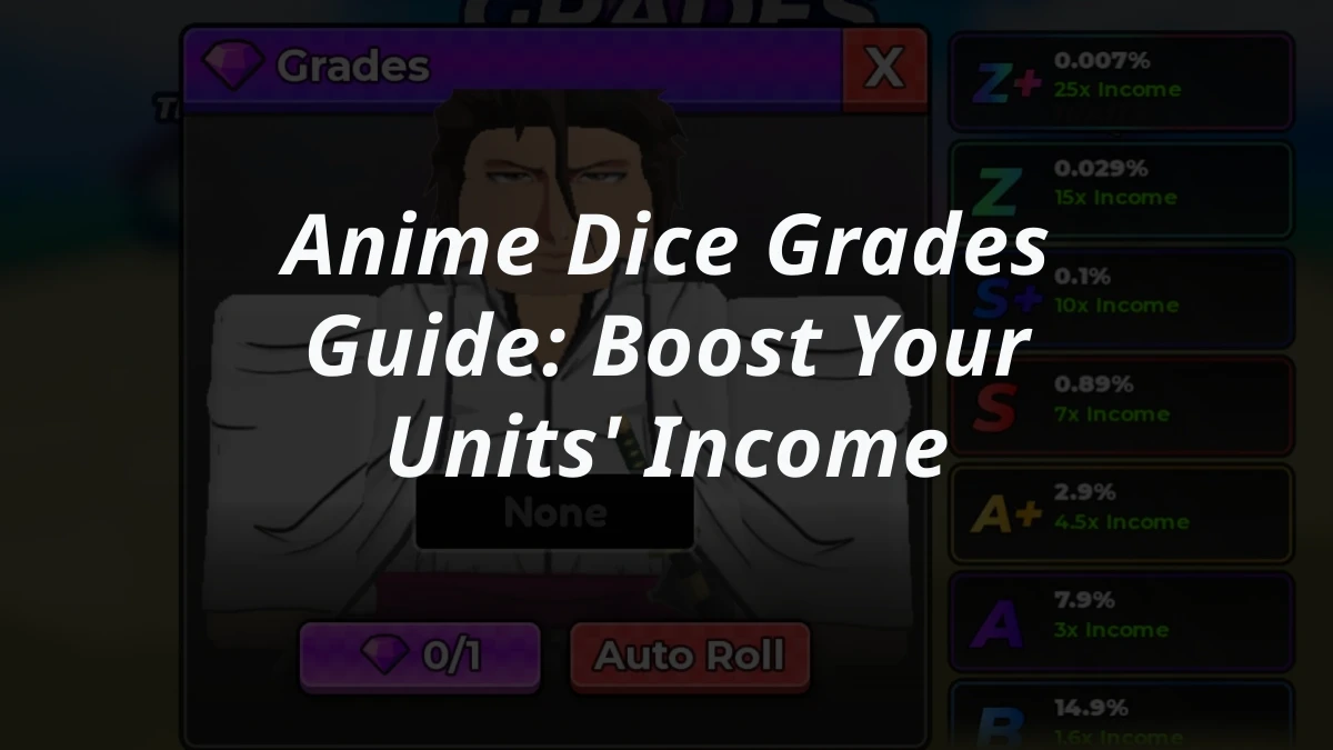 Anime Dice Grades Guide: Boost Your Units' Income