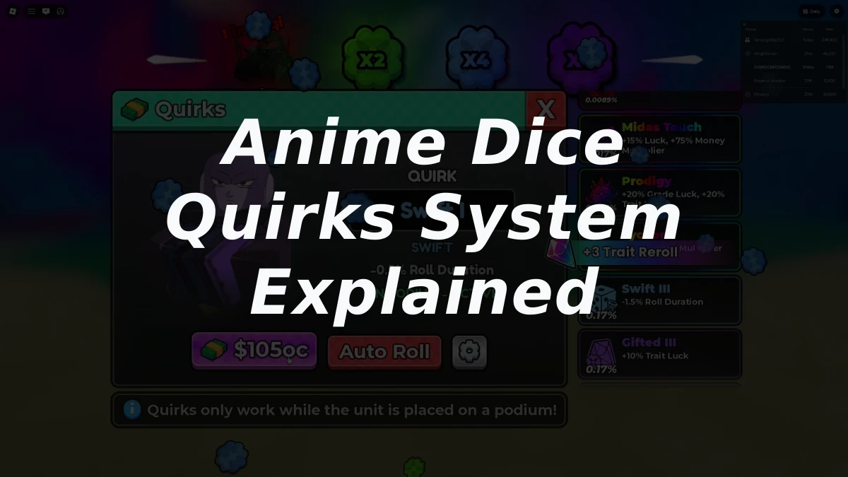 Anime Dice Quirks System Explained