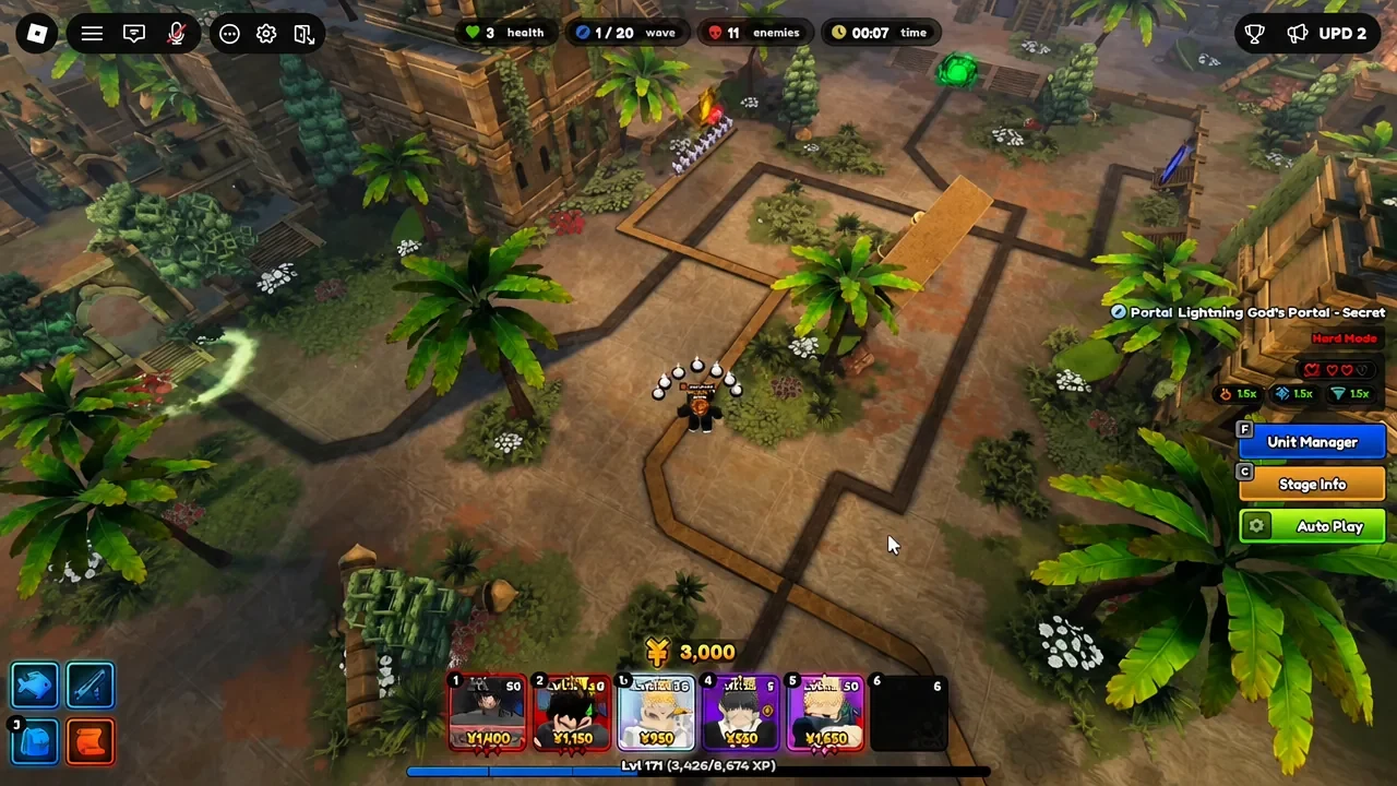 Anime Expeditions Lightning God's Portal Secret map in Hard Mode