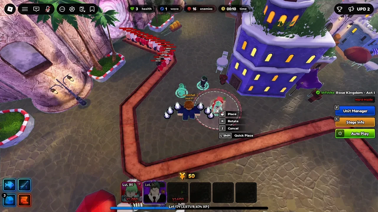 Anime Expeditions Infinite Rose Kingdom Act 1 stage in Hard Mode