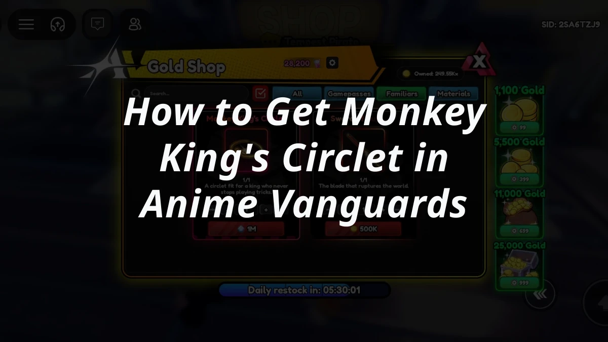 How to Get Monkey King's Circlet in Anime Vanguards