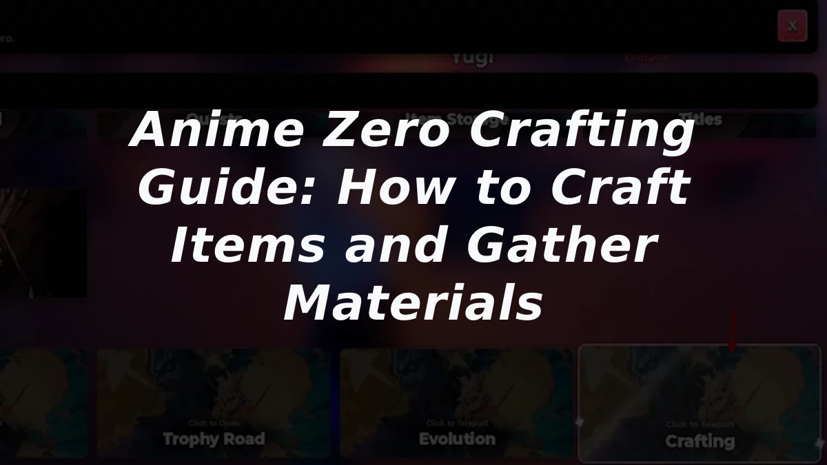 Anime Zero Crafting Guide: How to Craft Items and Gather Materials