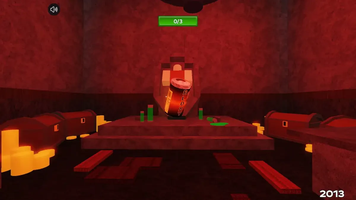 Bloxy Cola on the altar at the end of the passage near the HOPE sign