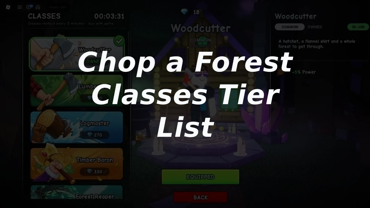 Chop a Forest Classes Tier List
