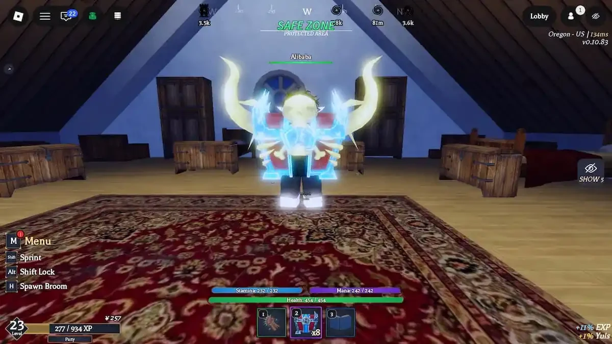 Clover Time avatar with a Big Chest visible in the bottom inventory bar