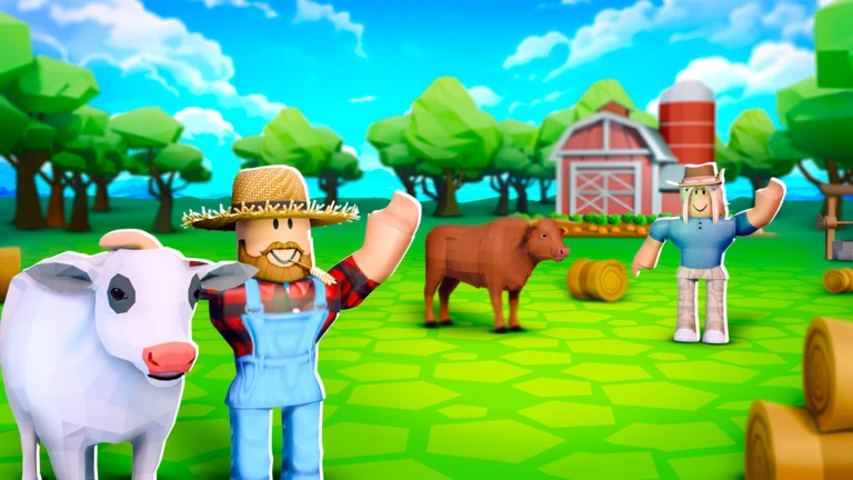 A farm plot with a barn, crops, and animals in Farmstead