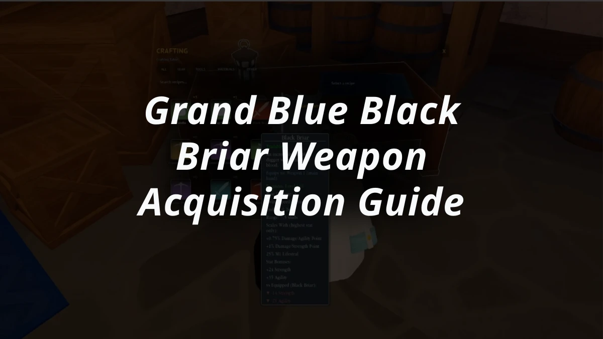Grand Blue Black Briar Weapon Acquisition Guide