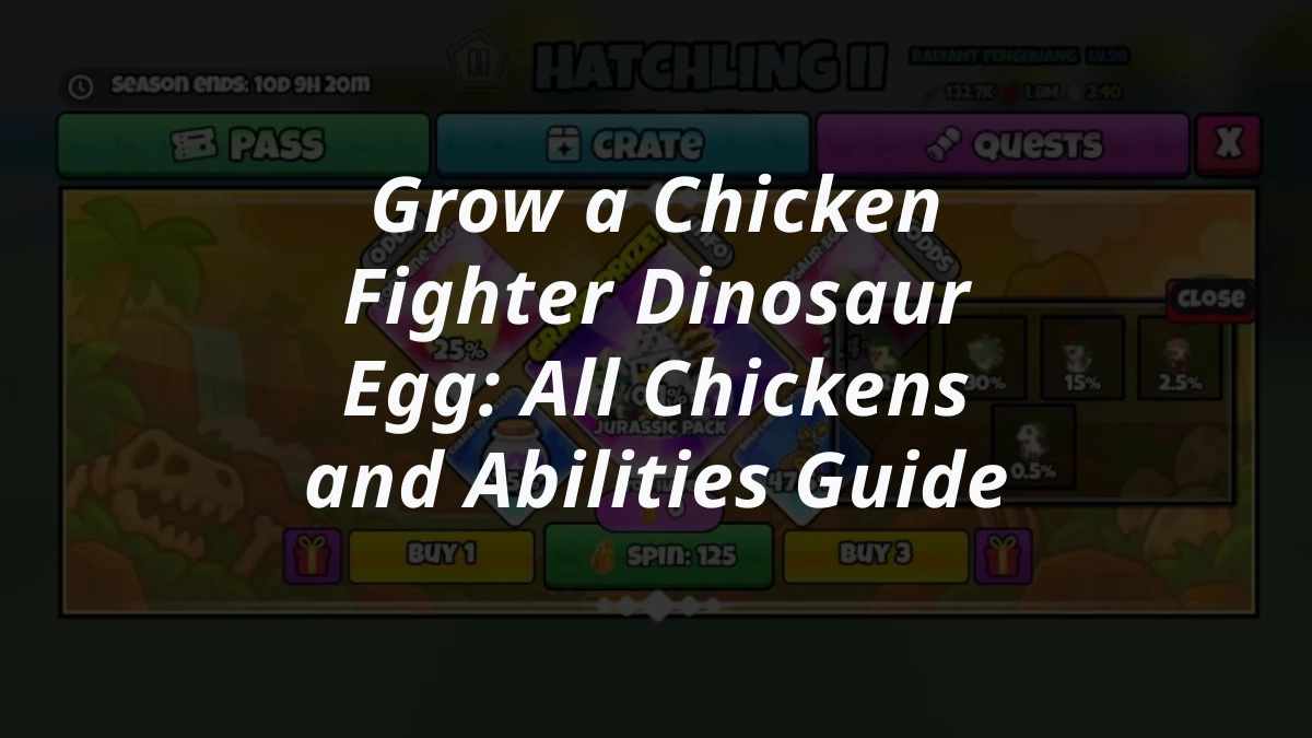 Grow a Chicken Fighter Dinosaur Egg: All Chickens and Abilities Guide
