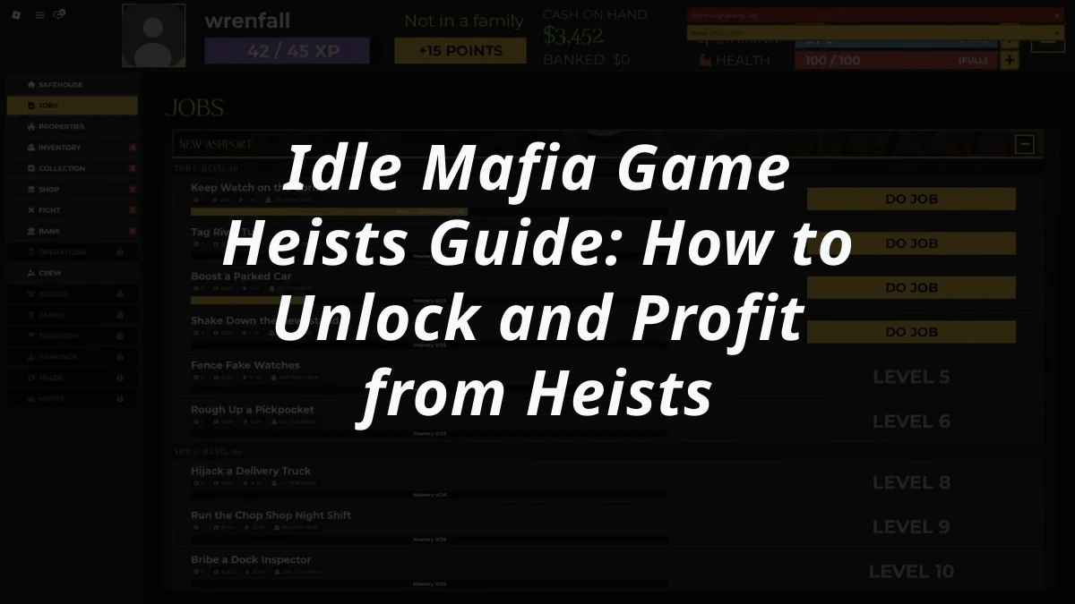 Idle Mafia Game Heists Guide: How to Unlock and Profit from Heists