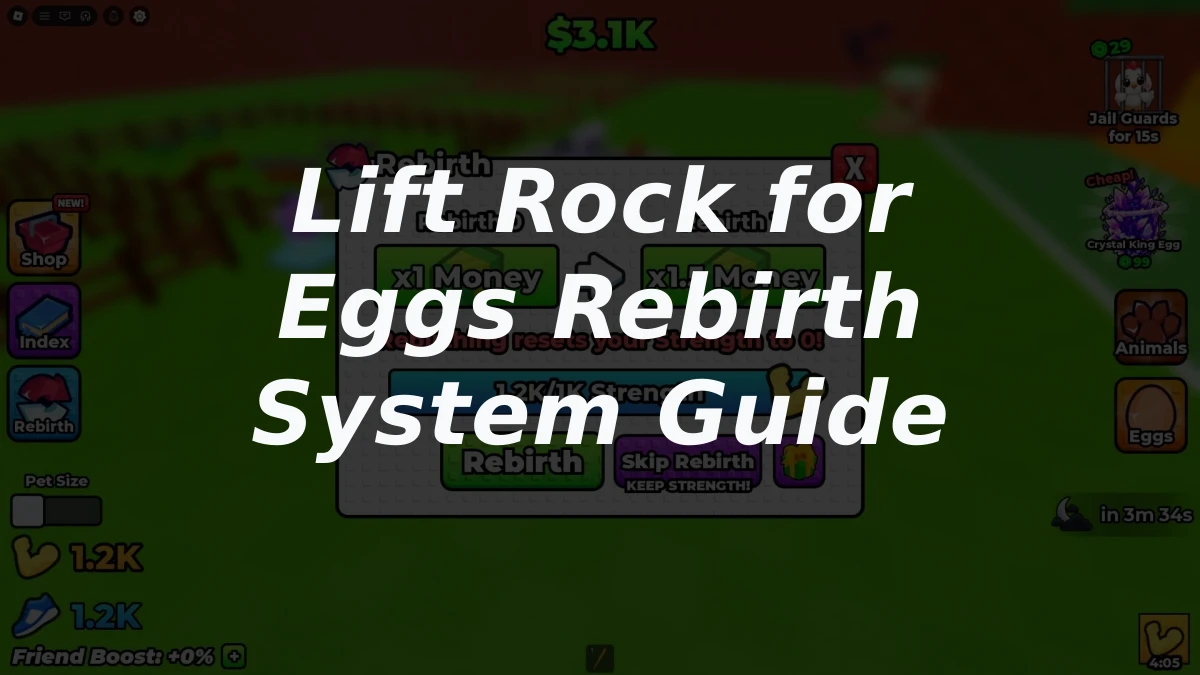 Lift Rock for Eggs Rebirth System Guide