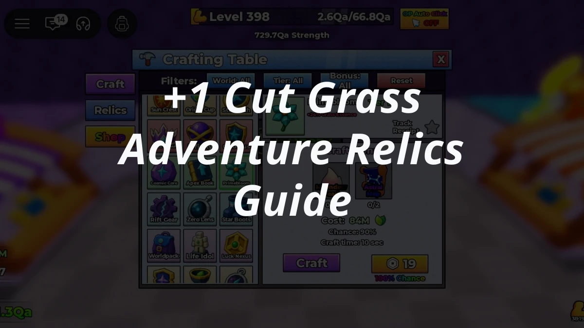+1 Cut Grass Adventure Relics Guide