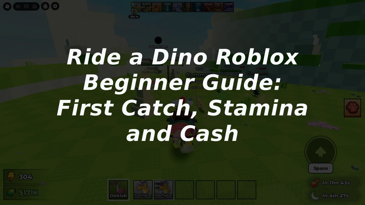 Ride a Dino Roblox Beginner Guide: First Catch, Stamina and Cash