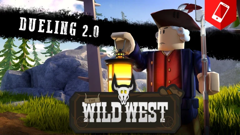 The Wild West Roblox landscape showing a frontier character exploring the open wilderness.