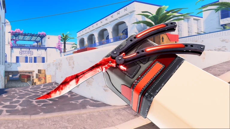 Official Roblox landscape thumbnail for BloxStrike, a round-based 5v5 shooter.