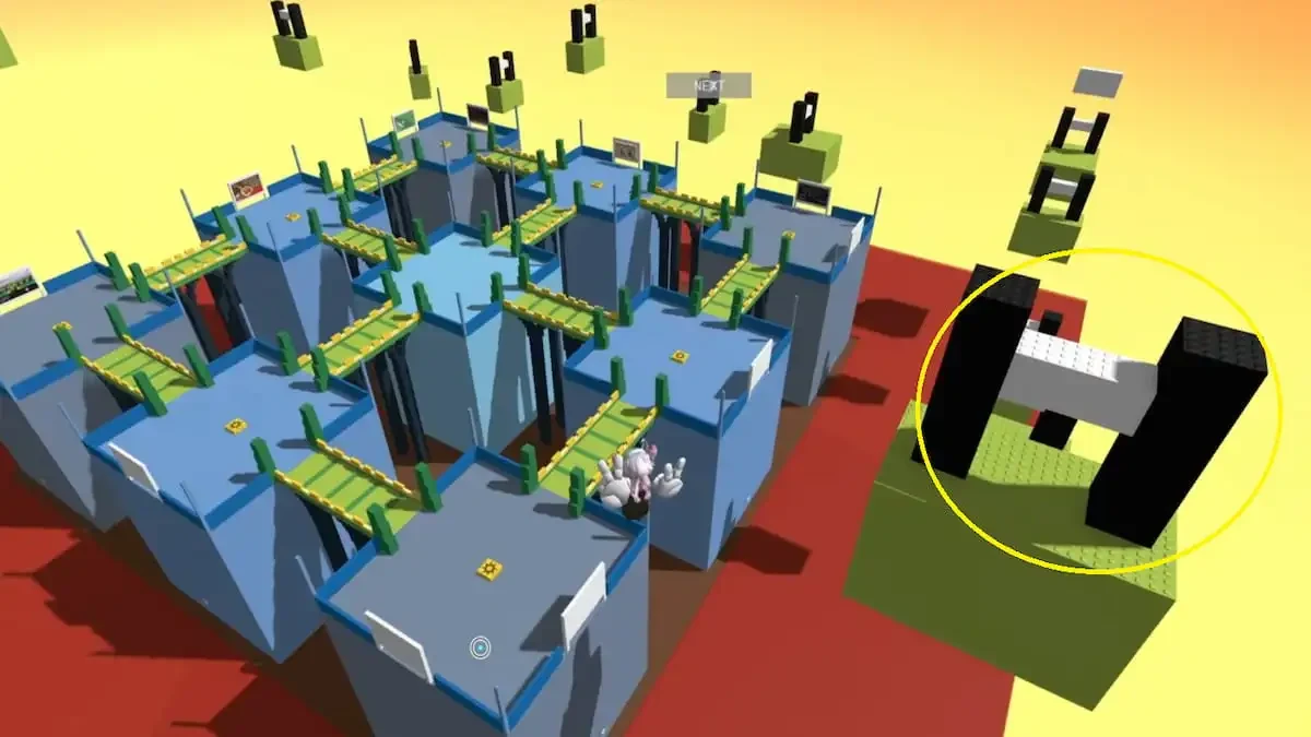 Rocket Arena checkpoint shaped like the letter P in the PEYTON puzzle