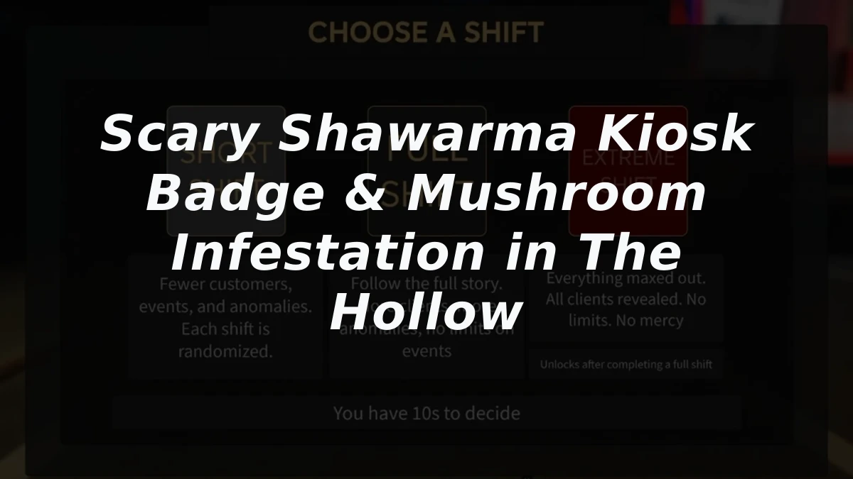 Scary Shawarma Kiosk Badge & Mushroom Infestation in The Hollow