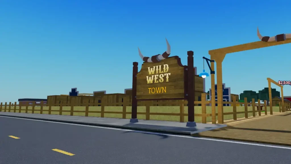 Wild West Town entrance sign in Storage Hunters Open World