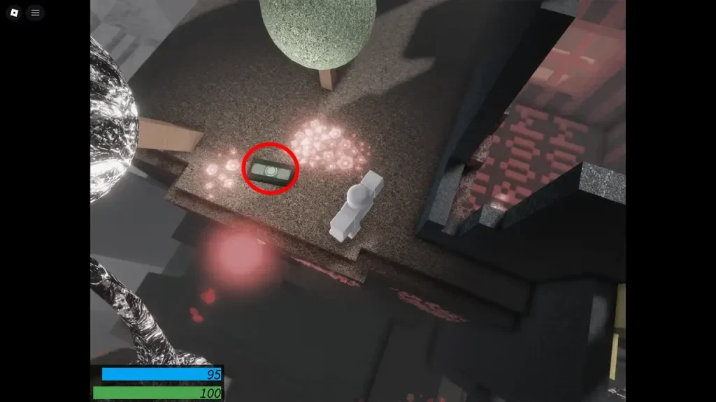 A tape pickup in the Green Trophy puzzle area.