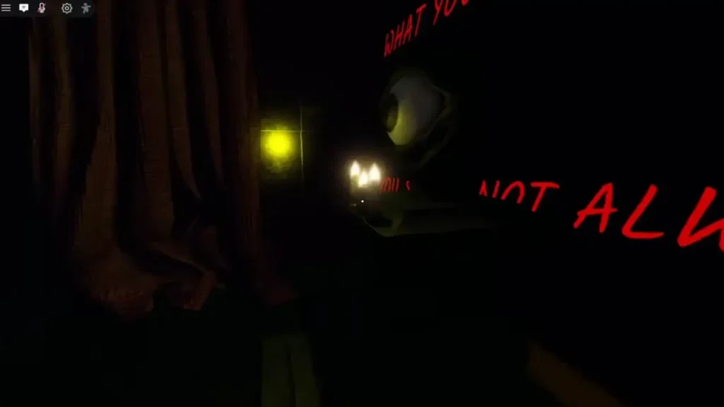 An illuminated eye in The Mimic's Eye Relic puzzle room.