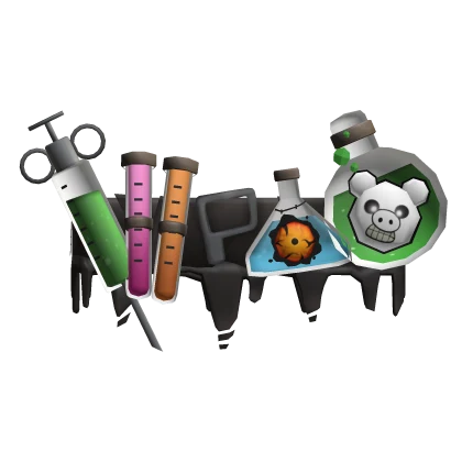 The Substance Survival Belt waist accessory with syringes, vials, and a stethoscope.