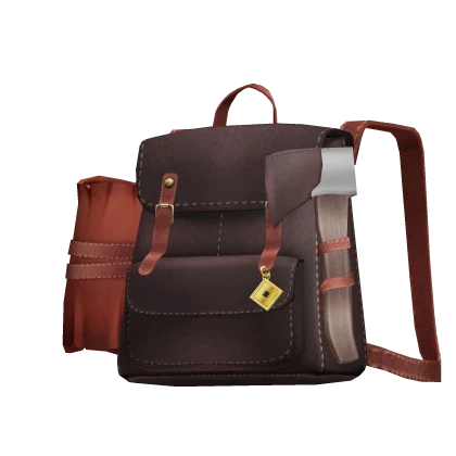 Leather Adventure Backpack brown Roblox UGC reward
