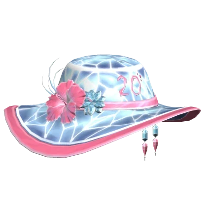 The Runway Sunhat blue and pink floral Roblox UGC reward