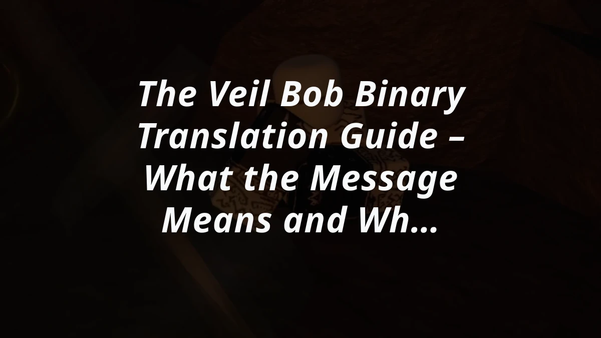 The Veil Bob Binary Translation Guide – What the Message Means and What to Do