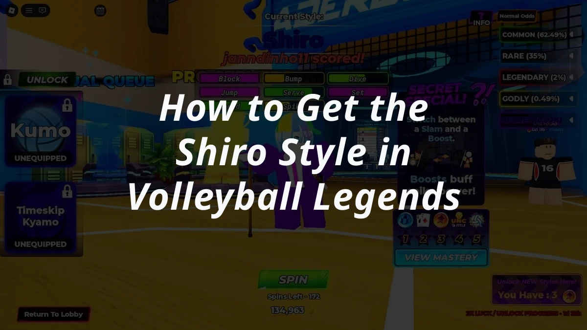 How to Get the Shiro Style in Volleyball Legends
