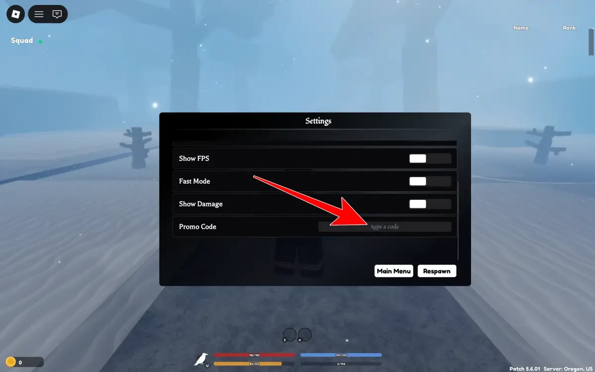 Promo Code Option For Demon Fall