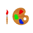Paint Pallet & Brush
