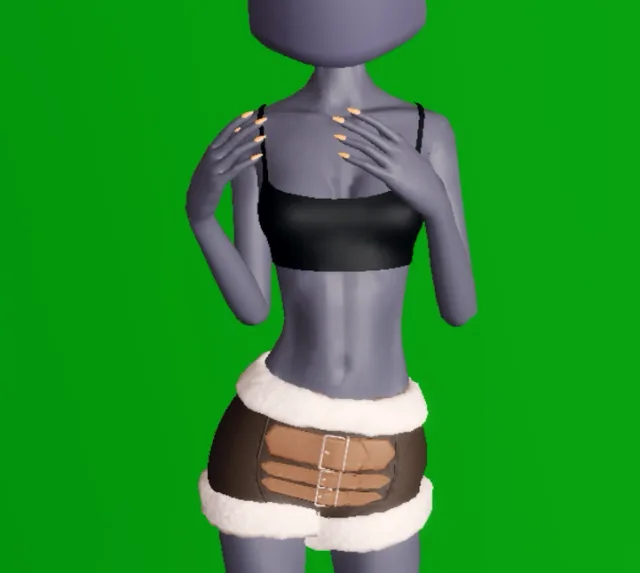 Buckled Fur Skirt