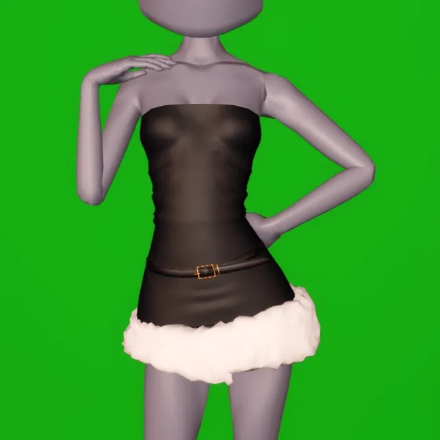 Fur Trim Tube Dress