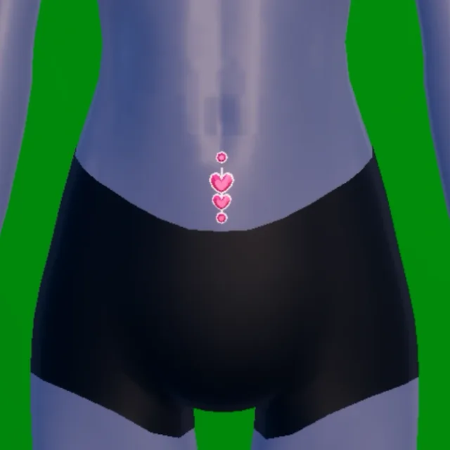 Heart Charms Navel Piercing