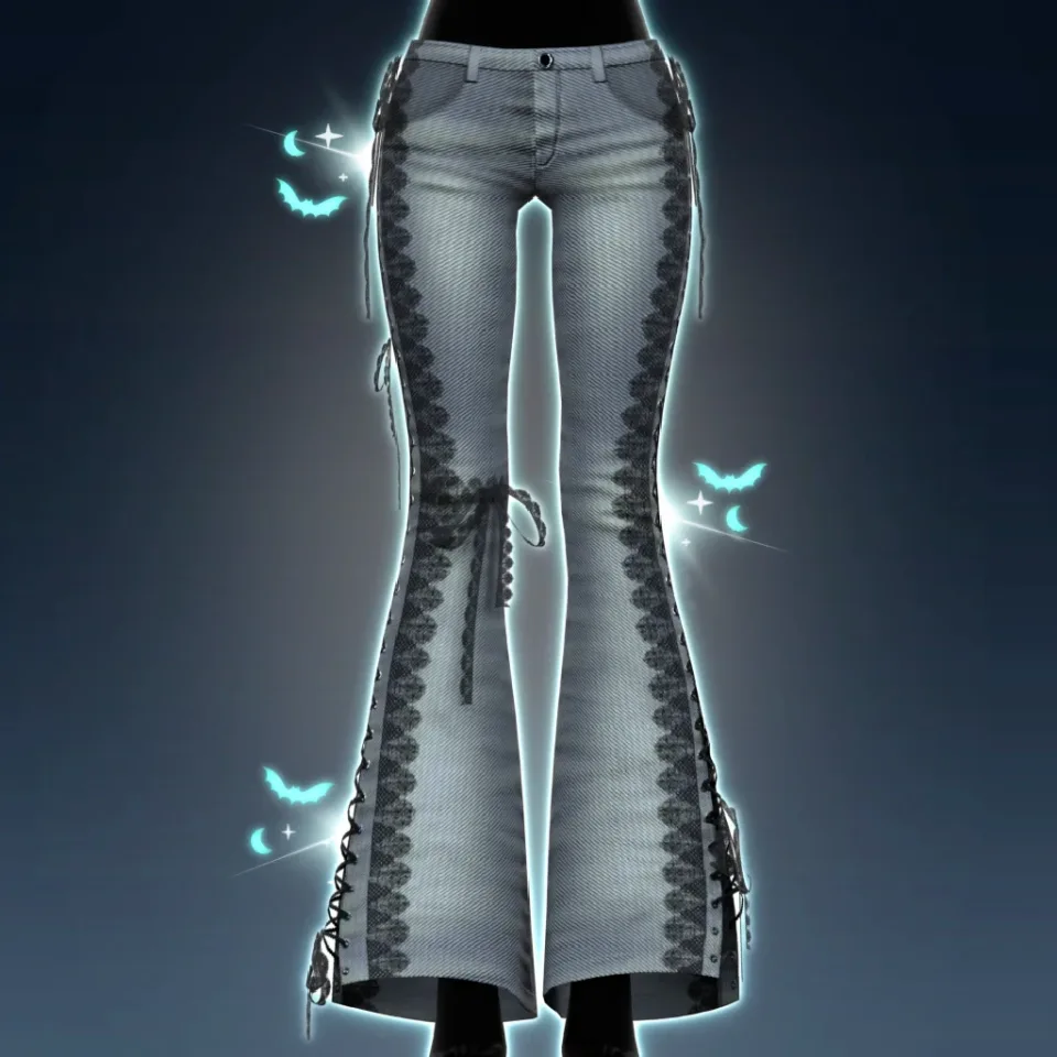 Lace-up Flared Jeans