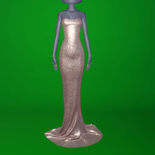 Long Plain Strapless Dress