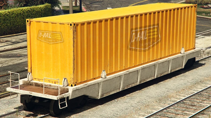 Freight Train (D-Rail well car)