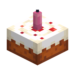 Cake with Pink Candle
