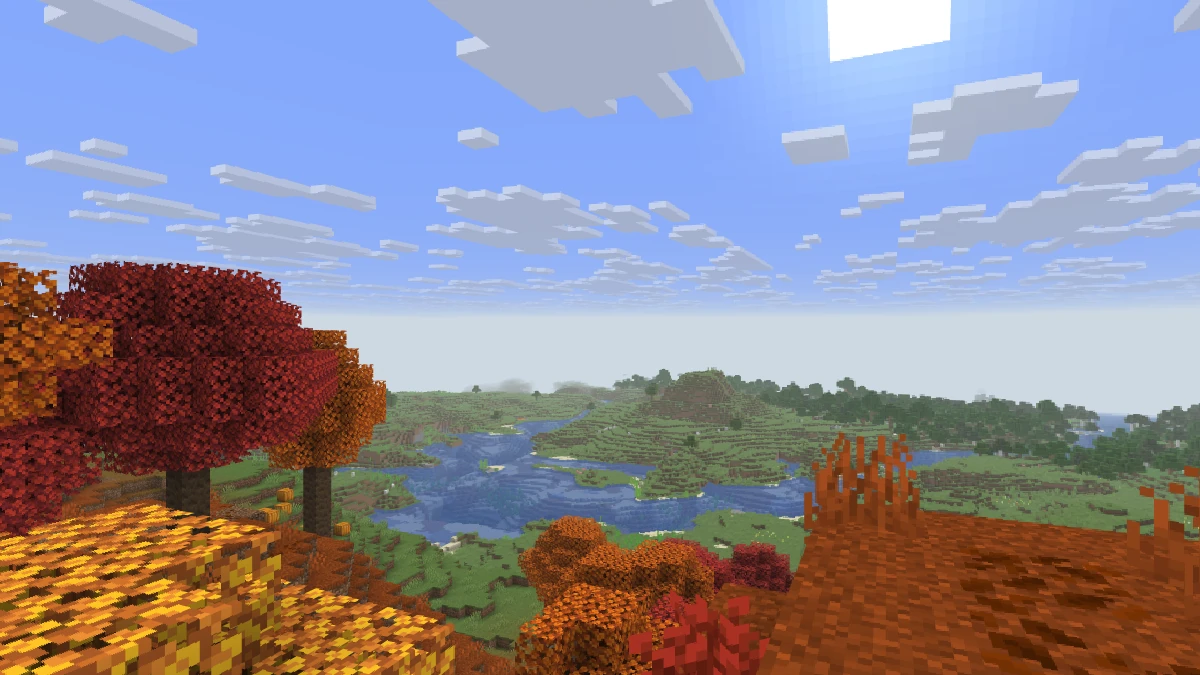 Minecraft river and forest