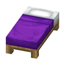 Purple Bed · Crafting table