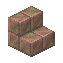 Exposed Cut Copper Stairs · Crafting table